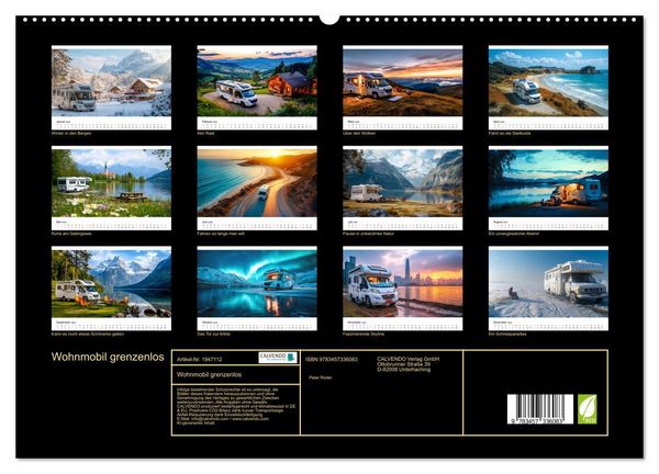 Produktbild: Wohnmobil grenzenlos (hochwertiger Premium Wandkalender 2026 DIN A2 quer), Kunstdruck in Hochglanz