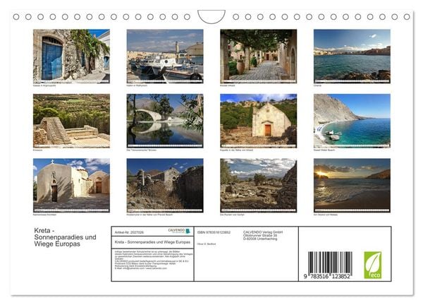 Produktbild: Kreta - Sonnenparadies und Wiege Europas (Wandkalender 2026 DIN A4 quer), CALVENDO Monatskalender