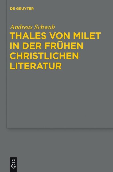 Produktbild: Thales von Milet in der fr&uuml;hen christlichen Literatur