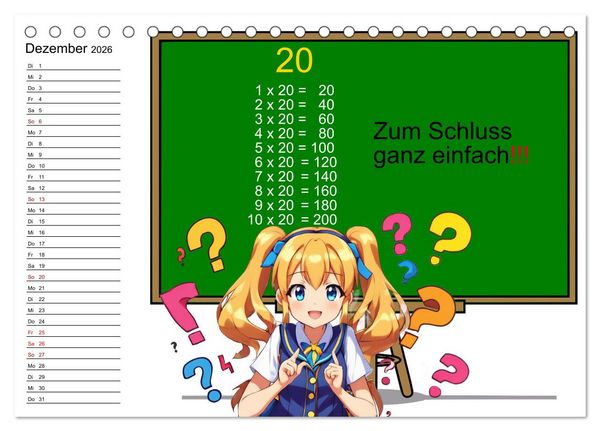 Produktbild: Mathematik f&uuml;r Grundsch&uuml;ler (Tischkalender 2026 DIN A5 quer), CALVENDO Monatskalender
