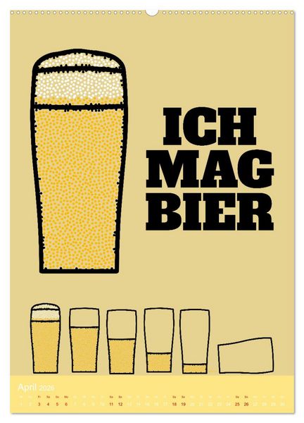 Produktbild: BIER Wandkalender -Trinken mit Stil (Wandkalender 2026 DIN A2 hoch), CALVENDO Monatskalender