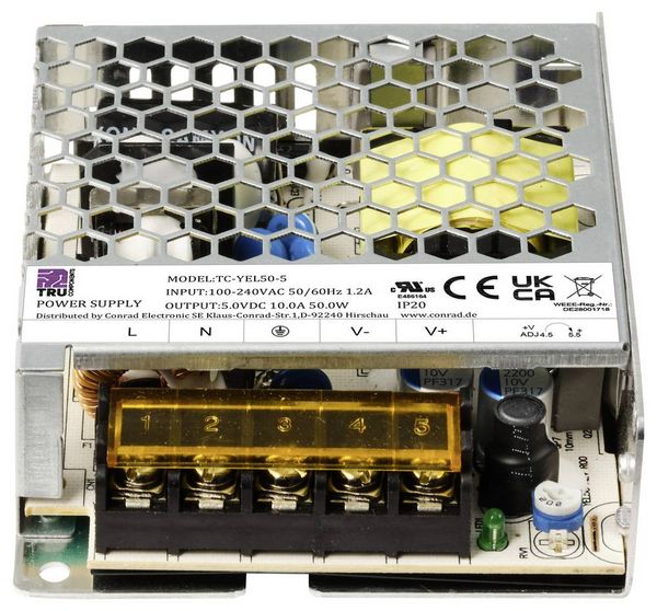 Produktbild: TRU COMPONENTS TC-13493656 Netzteil / Stromversorgung 5 V/DC 10A 50W
