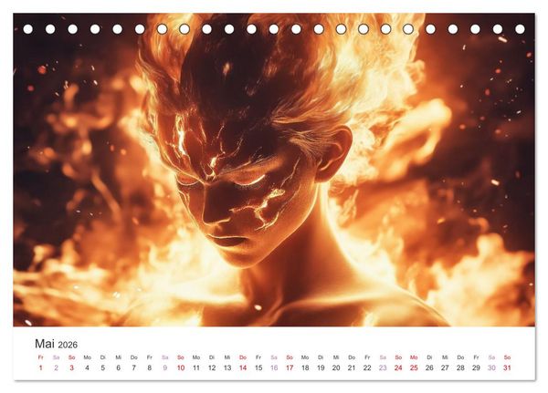 Produktbild: Von Elfen, Drachen und Zauberern - Ein Blick in fantastische Welten (Tischkalender 2026 DIN A5 quer), CALVENDO Monatskalender