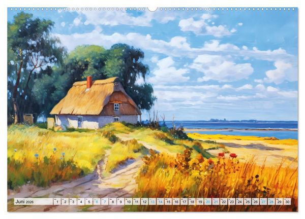 Produktbild: Landleben an der Ostsee - Alte Zeiten zwischen Meer und Bodden (hochwertiger Premium Wandkalender 2026 DIN A2 quer), Kunstdruck in Hochglanz