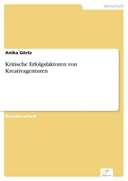 Produktbild: Kritische Erfolgsfaktoren von Kreativagenturen