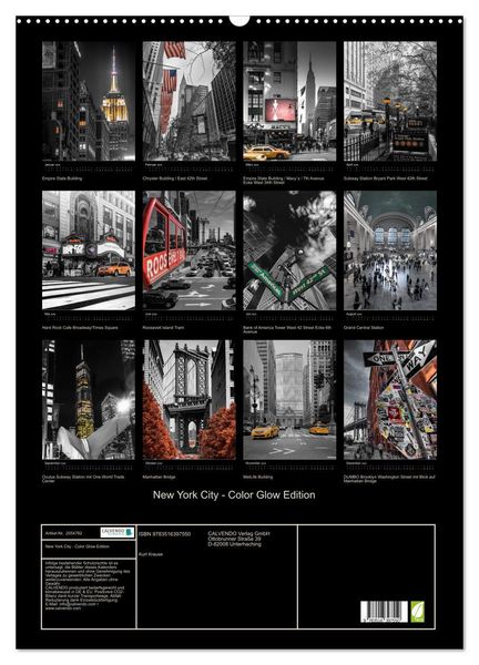 Produktbild: New York City - Color Glow Edition (Wandkalender 2026 DIN A2 hoch), CALVENDO Monatskalender