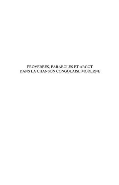 Produktbild: Proverbes, paraboles et argot dans la chanson congolaise mod