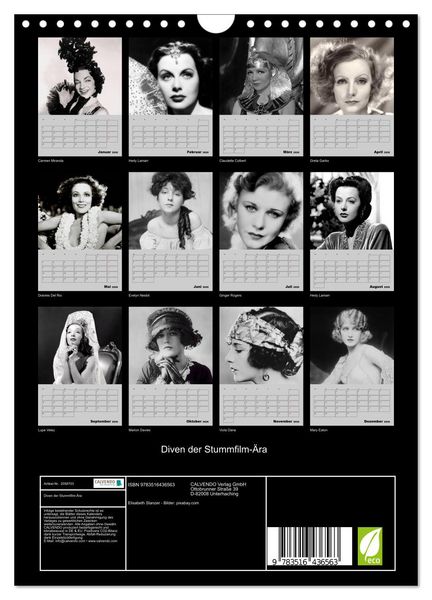 Produktbild: Diven der Stummfilm-&Auml;ra (Wandkalender 2026 DIN A4 hoch), CALVENDO Monatskalender