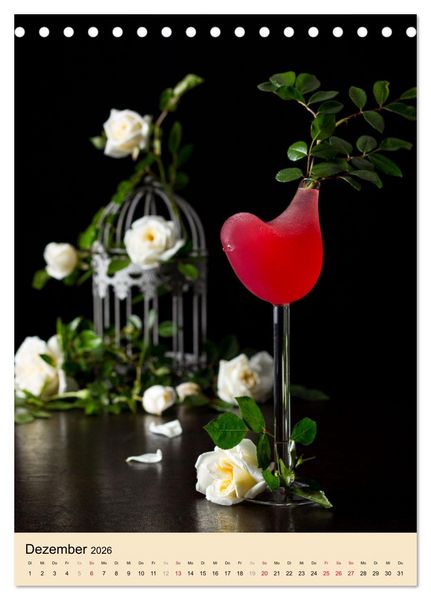 Produktbild: Cocktails mit Blumen und Pflanzen (Tischkalender 2026 DIN A5 hoch), CALVENDO Monatskalender
