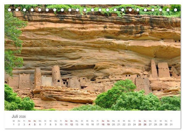 Produktbild: Mali - Dogonland - Weltkultur- und Weltnaturerbe (Tischkalender 2026 DIN A5 quer), CALVENDO Monatskalender