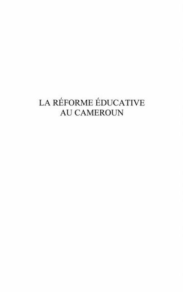 Produktbild: La reforme educative au cameroun - regard sur les activites