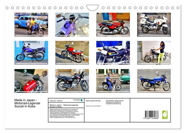 Produktbild: Made in Japan - Motorrad-Legende Suzuki in Kuba (Wandkalender 2026 DIN A4 quer), CALVENDO Monatskalender