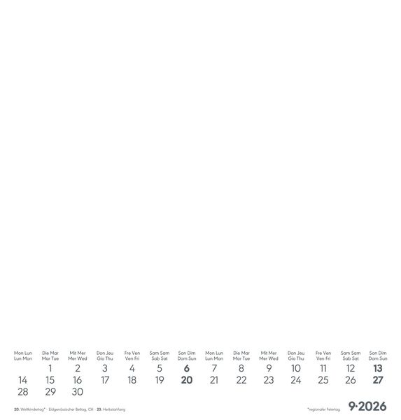 Produktbild: Kreativ-Kalender weiß 2026 - 21x22 cm - Foto, Malen, Basteln - datiert - Kreativkalender - Foto-Kalender - Alpha Edition