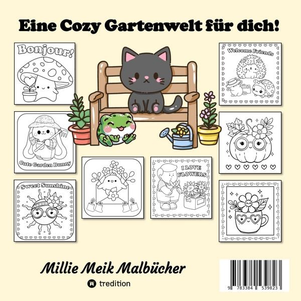 Produktbild: Cozy Malbuch f&uuml;r Erwachsene Garten Malbuch - S&uuml;&szlig;e Motive aus dem Garten Bold and Easy