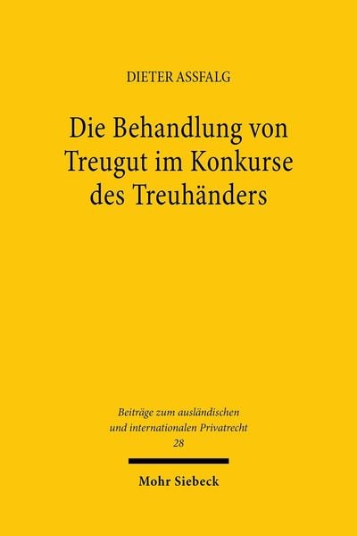 Produktbild: Die Behandlung von Treugut im Konkurse des Treuh&auml;nders