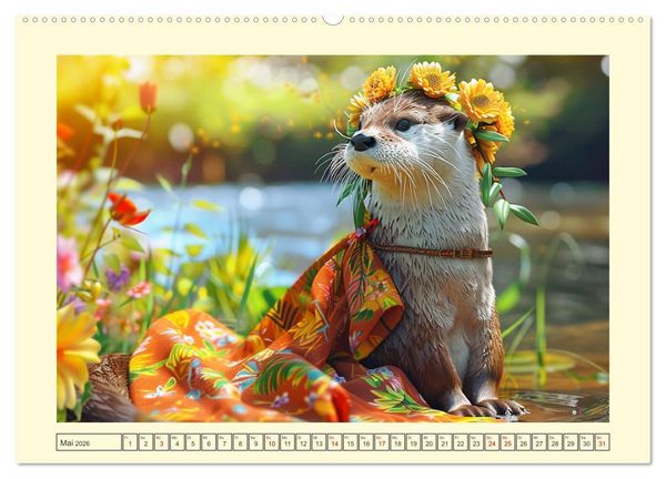 Produktbild: Modische Welle im Fischotter-Land. Charme und Stil (Wandkalender 2026 DIN A2 quer), CALVENDO Monatskalender