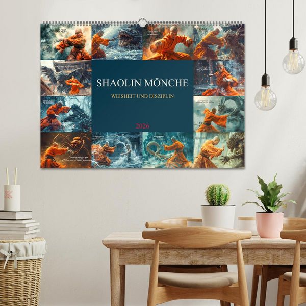 Produktbild: Shaolin M&ouml;nche - Weisheit und Disziplin (Wandkalender 2026 DIN A2 quer), CALVENDO Monatskalender