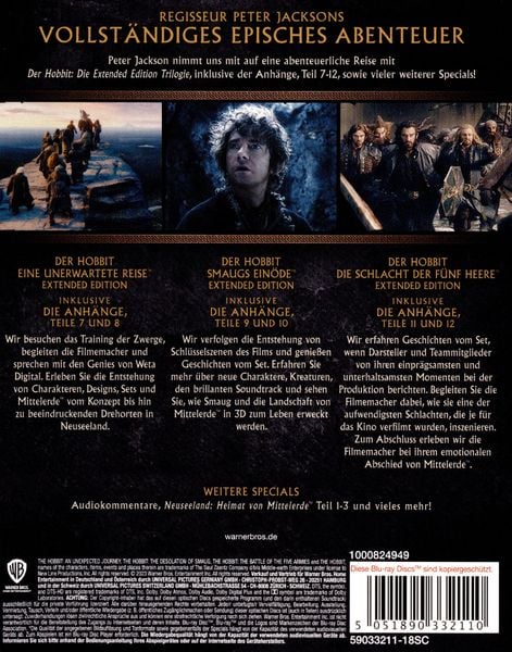 Produktbild: Der Hobbit: Die Spielfilm Trilogie Extended Edition [9 BRs]