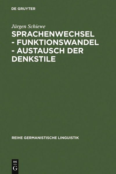 Produktbild: Sprachenwechsel - Funktionswandel - Austausch der Denkstile