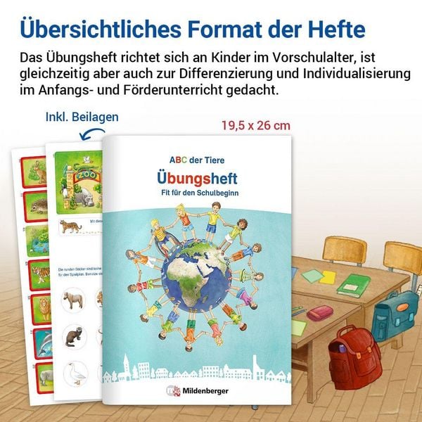 Produktbild: ABC der Tiere &ndash; Fit f&uuml;r den Schulbeginn &ndash; &Uuml;bungsheft