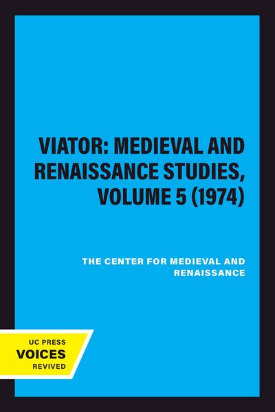 Produktbild: Viator: Medieval and Renaissance Studies, Volume 5 (1974)