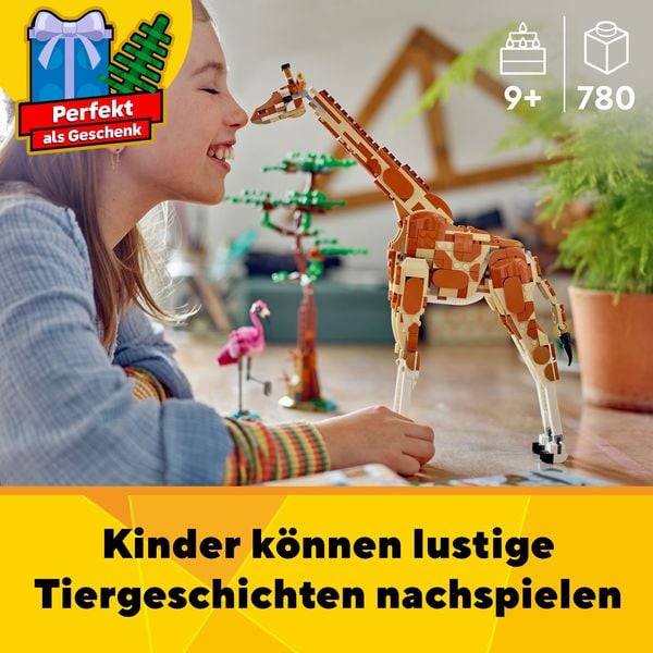 LEGO Creator 3in1 Tiersafari, Set mit Löwe, Giraffe und Gazelle 31150