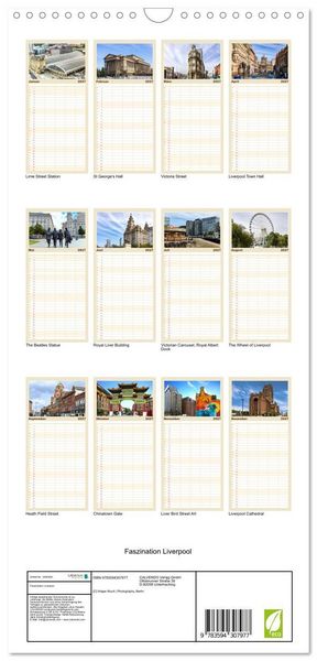 Produktbild: Familienplaner 2027 - Faszination Liverpool mit 5 Spalten (Wandkalender, 21 x 45 cm) CALVENDO