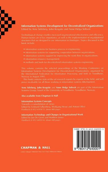 Produktbild: Information Systems Development for Decentralized Organizations