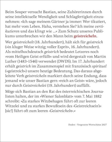 Produktbild: Duden Vergessene Wortsch&auml;tze Tagesabrei&szlig;kalender 2027