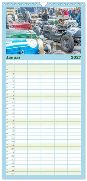 Produktbild: Familienplaner 2027 - Faszination Jochpassrennen mit 5 Spalten (Wandkalender, 21 x 45 cm) CALVENDO
