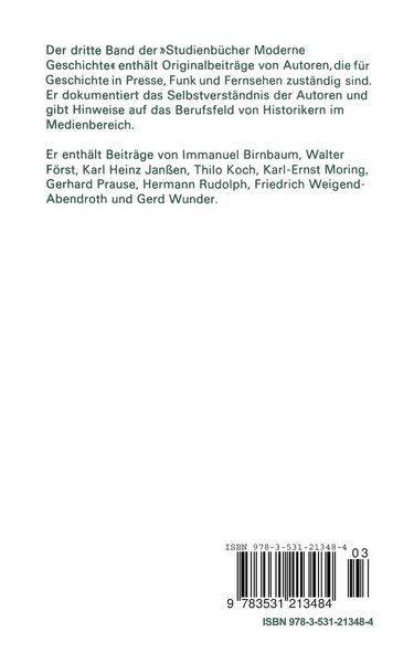 Produktbild: Gesellschaft und Geschichte I: Geschichte in Presse, Funk und Fernsehen