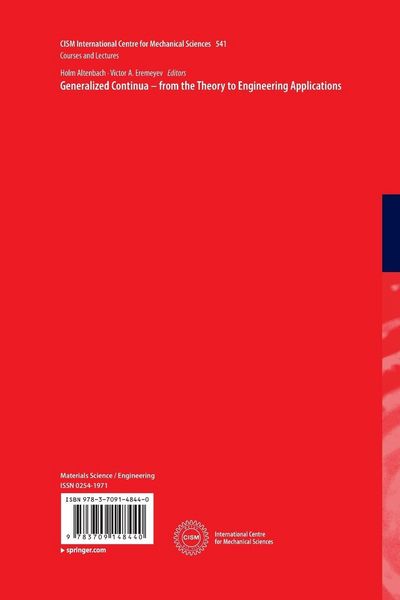 Produktbild: Generalized Continua - from the Theory to Engineering Applications
