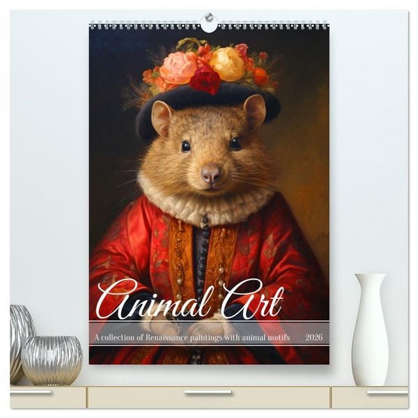 Produktbild: Animal Art - A collection of Renaissance paintings with animal motifs (High Quality Premium Wall Calendar 2026 DIN A2 portrait),CALVENDO 12 Month Wall Calendar