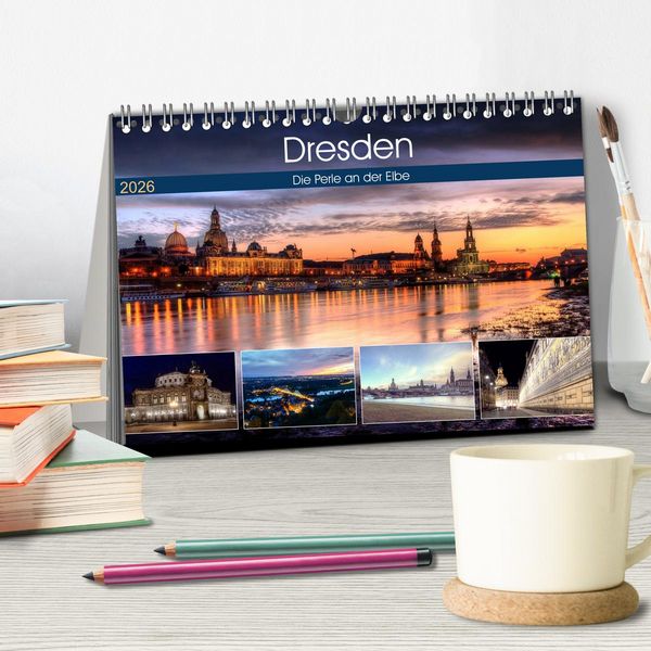 Produktbild: Dresden Die Perle an der Elbe (Tischkalender 2026 DIN A5 quer), CALVENDO Monatskalender