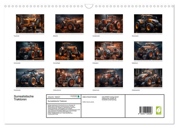 Produktbild: Surrealistische Traktoren (Wandkalender 2026 DIN A3 quer), CALVENDO Monatskalender