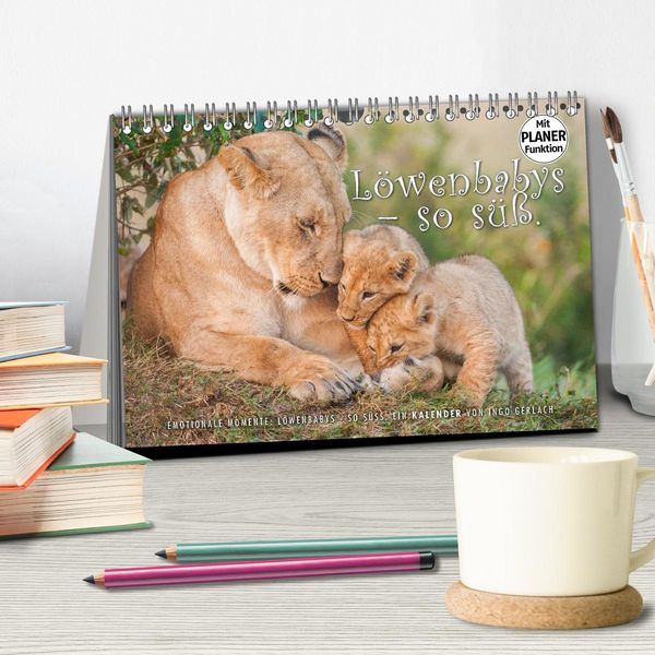 Produktbild: Emotionale Momente: L&ouml;wenbabys - so s&uuml;&szlig;. (Tischkalender 2026 DIN A5 quer), CALVENDO Monatskalender
