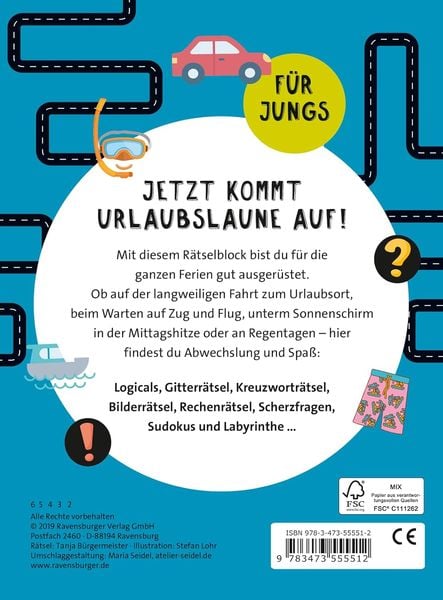 Produktbild: Mein Reise-R&auml;tselblock f&uuml;r Jungen