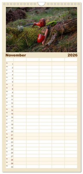 Produktbild: Familienplaner 2026 - Tabakpfeifenkunst mit 5 Spalten (Wandkalender, 21 x 45 cm) CALVENDO