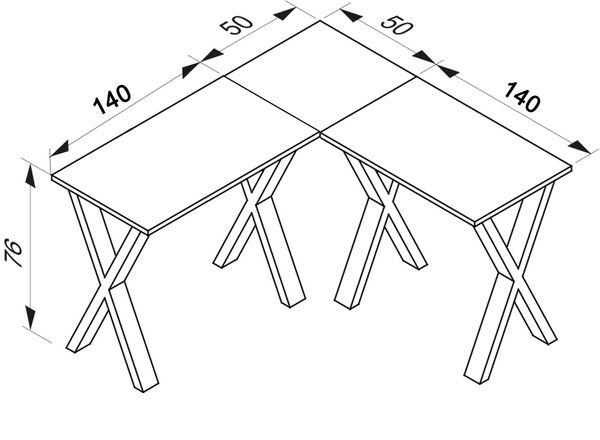 Produktbild: X Schreibtisch Eckschreibtisch L Form 190x190x50