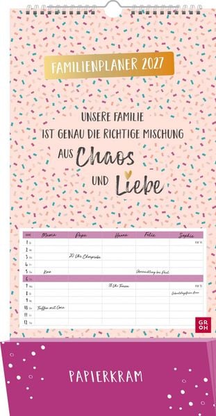 Produktbild: Familienplaner 2027: Unsere Familie ist genau die richtige Mischung aus Chaos und Liebe
