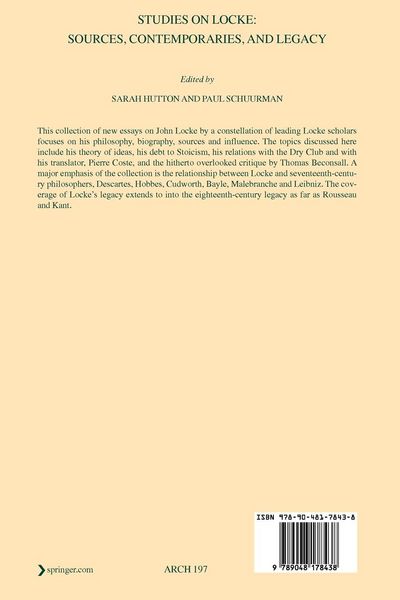 Produktbild: Studies on Locke: Sources, Contemporaries, and Legacy