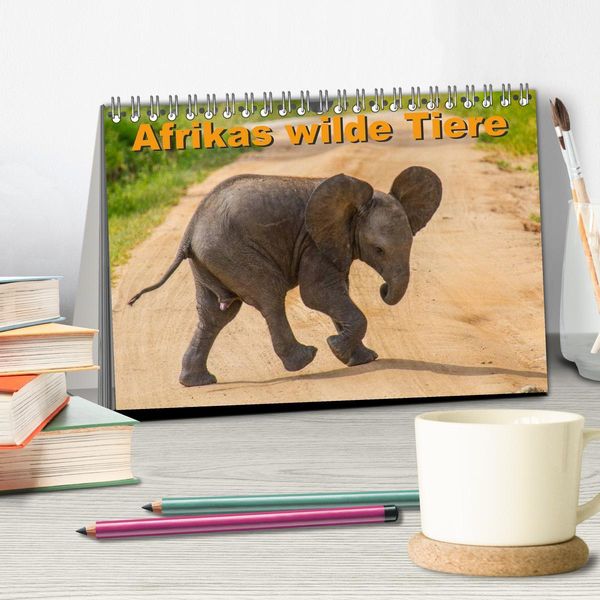 Produktbild: Afrikas wilde Tiere (Tischkalender 2026 DIN A5 quer), CALVENDO Monatskalender
