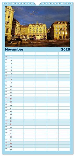 Produktbild: Familienplaner 2026 - Luzern, die Stadt im Zentrum der Schweiz mit 5 Spalten (Wandkalender, 21 x 45 cm) CALVENDO
