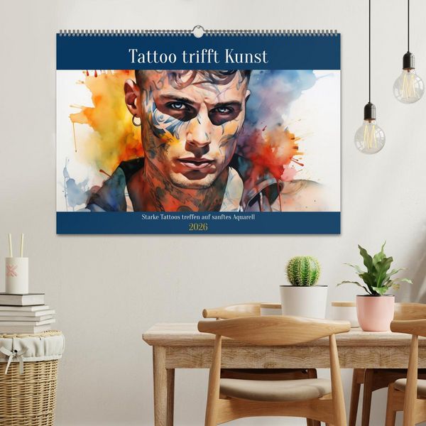 Produktbild: Tattoo trifft Kunst (Wandkalender 2026 DIN A2 quer), CALVENDO Monatskalender