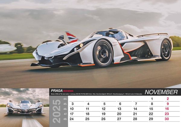 Produktbild: Alpha Edition - Fast Car 2025 Bildkalender, 48,5x34cm, Wandkalender mit hochwertigen Motiven f&uuml;r jeden Monat, mit Infos zum abgebildeten Motiv, Kalenderwochen und deutsches Kalendarium