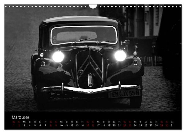 Produktbild: Citro&euml;n 11 CV Traction Avant in schwarzweiss (Wandkalender 2025 DIN A3 quer), CALVENDO Monatskalender
