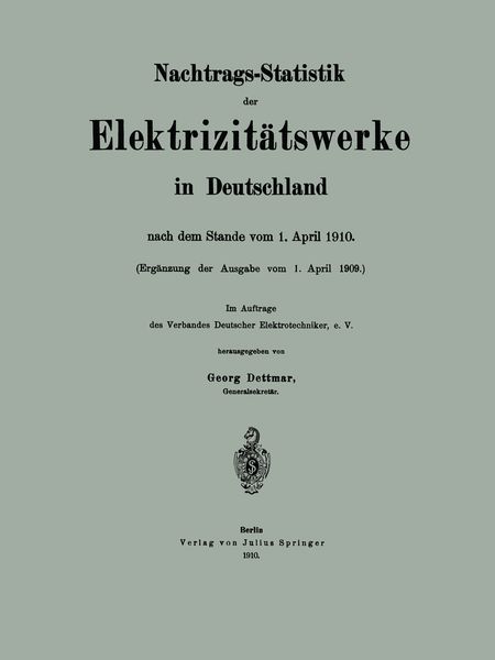 Produktbild: Nachtrags-Statistik der Elektrizit&auml;tswerke in Deutschland