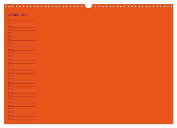Produktbild: Bastel-Geburtstagskalender orange / Geburtstagskalender (Wandkalender 2026 DIN A3 quer), CALVENDO Monatskalender
