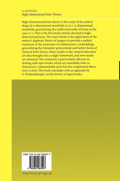 Produktbild: High-dimensional Knot Theory