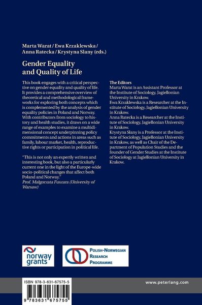 Produktbild: Gender Equality and Quality of Life